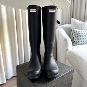 Hunter women’s original back adjustable tall rain boots